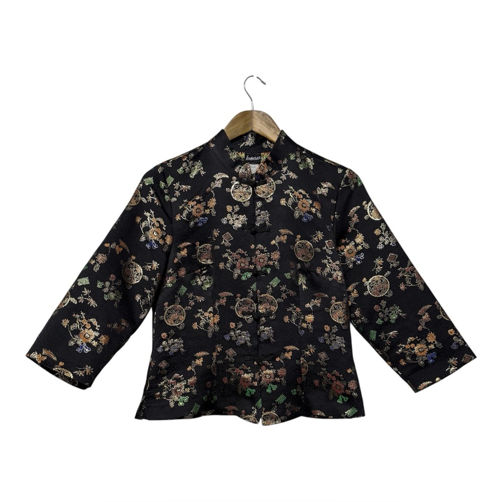 Vintage Fredericks of Hollywood Satin Asian-style Cheongsam Jacket Womens Size 8